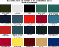 Chevrolet Engine Paint Color Chart